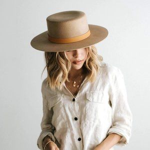 Gigi Pip - Dahlia Boater Hat - Tan